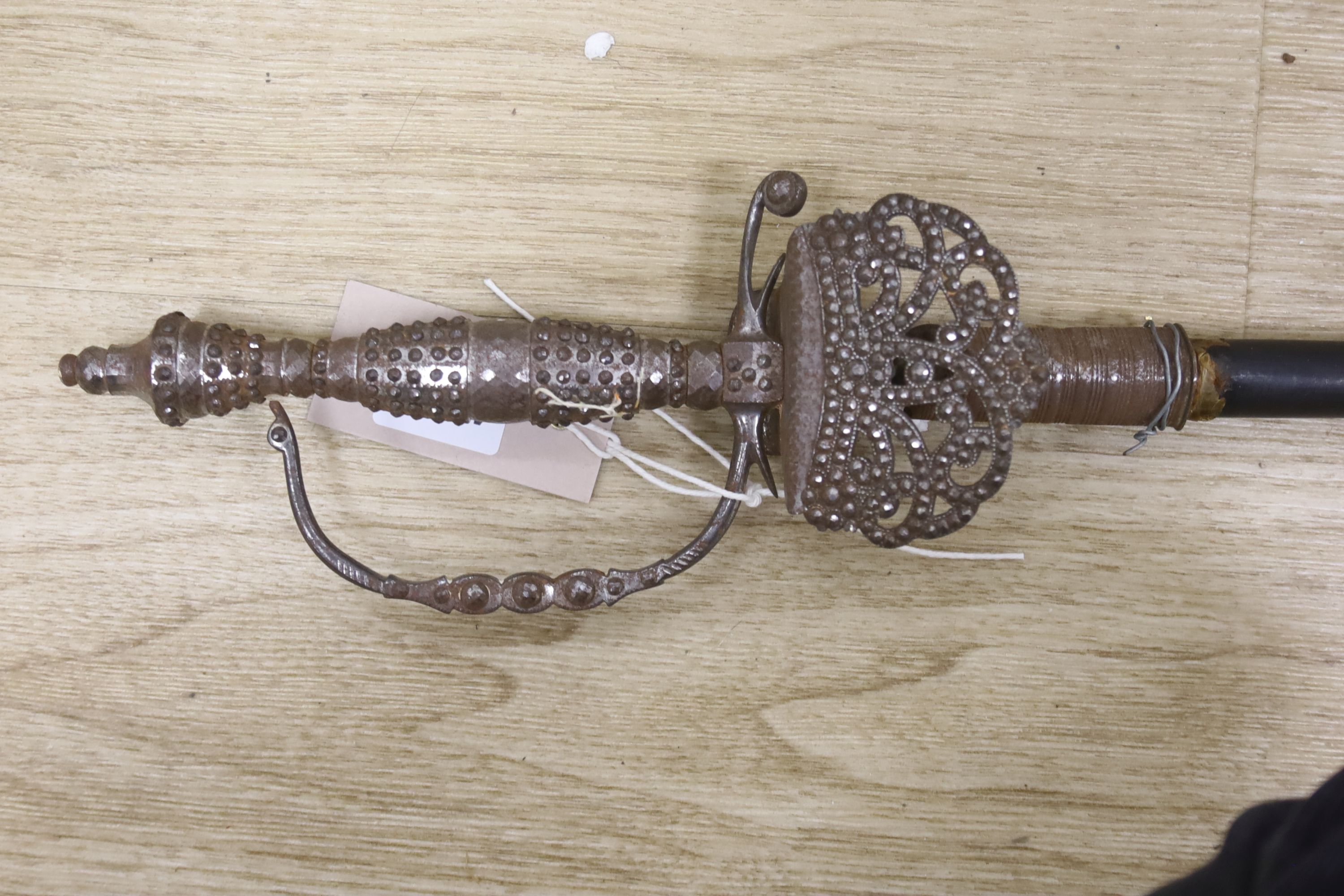 A 19th century cut steel handled dress sword, length 97cm